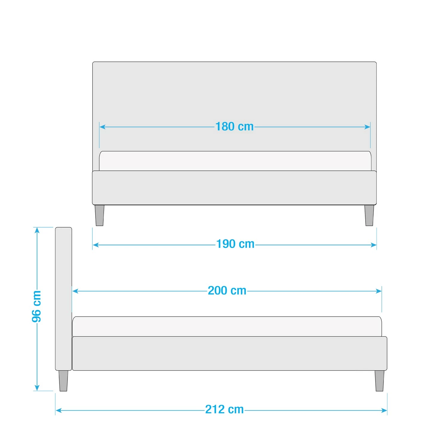 Mørteens Bett Lindholm II - Matt Weiß - 180 x 200cm – Bild 10