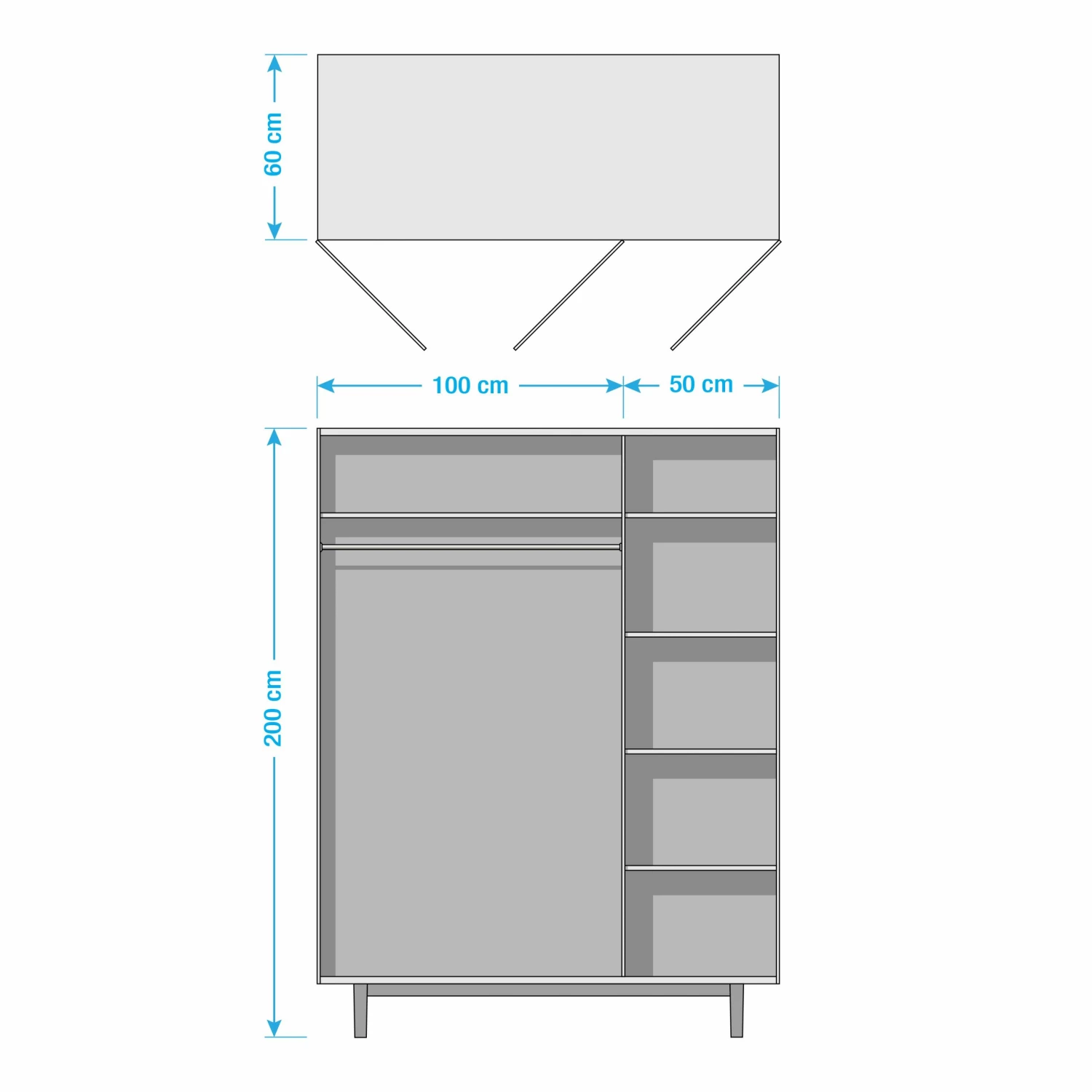 Mørteens Drehtürenschrank Lindholm - Matt Weiß - Breite: 152 cm – Bild 11
