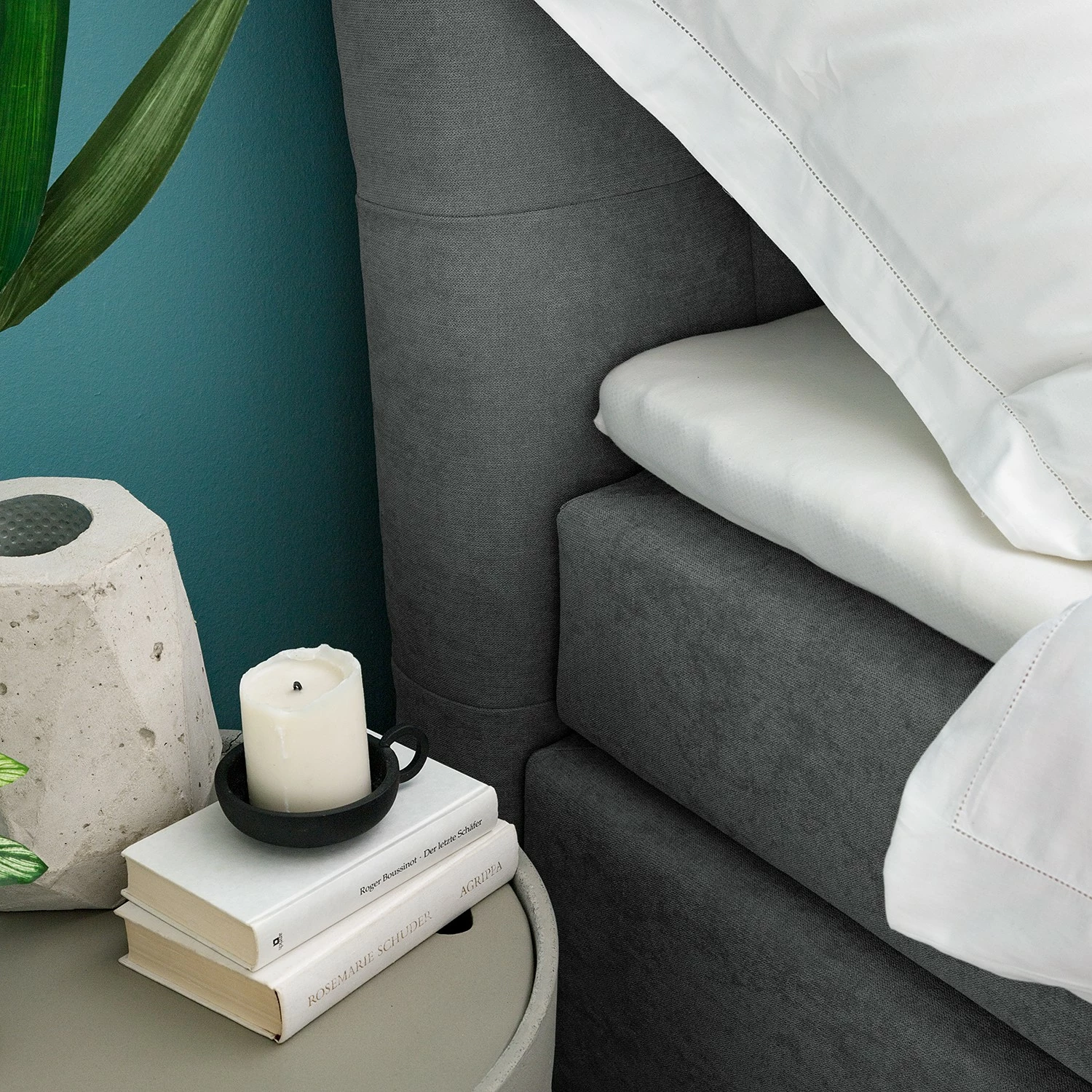 Loftscape Boxspringbett Maum II - Webstoffbezug - Grau – Bild 10