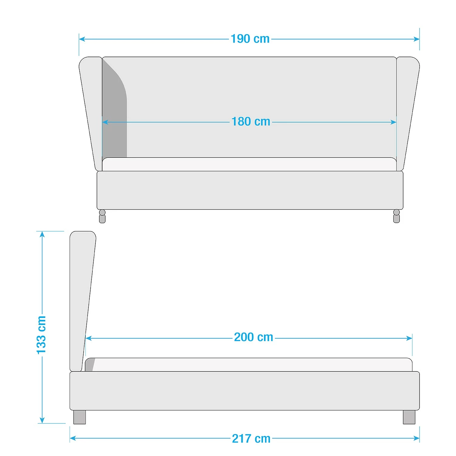 Jack & Alice Polsterbett Monroe Samt - Senfgelb - 180 x 200cm – Bild 12
