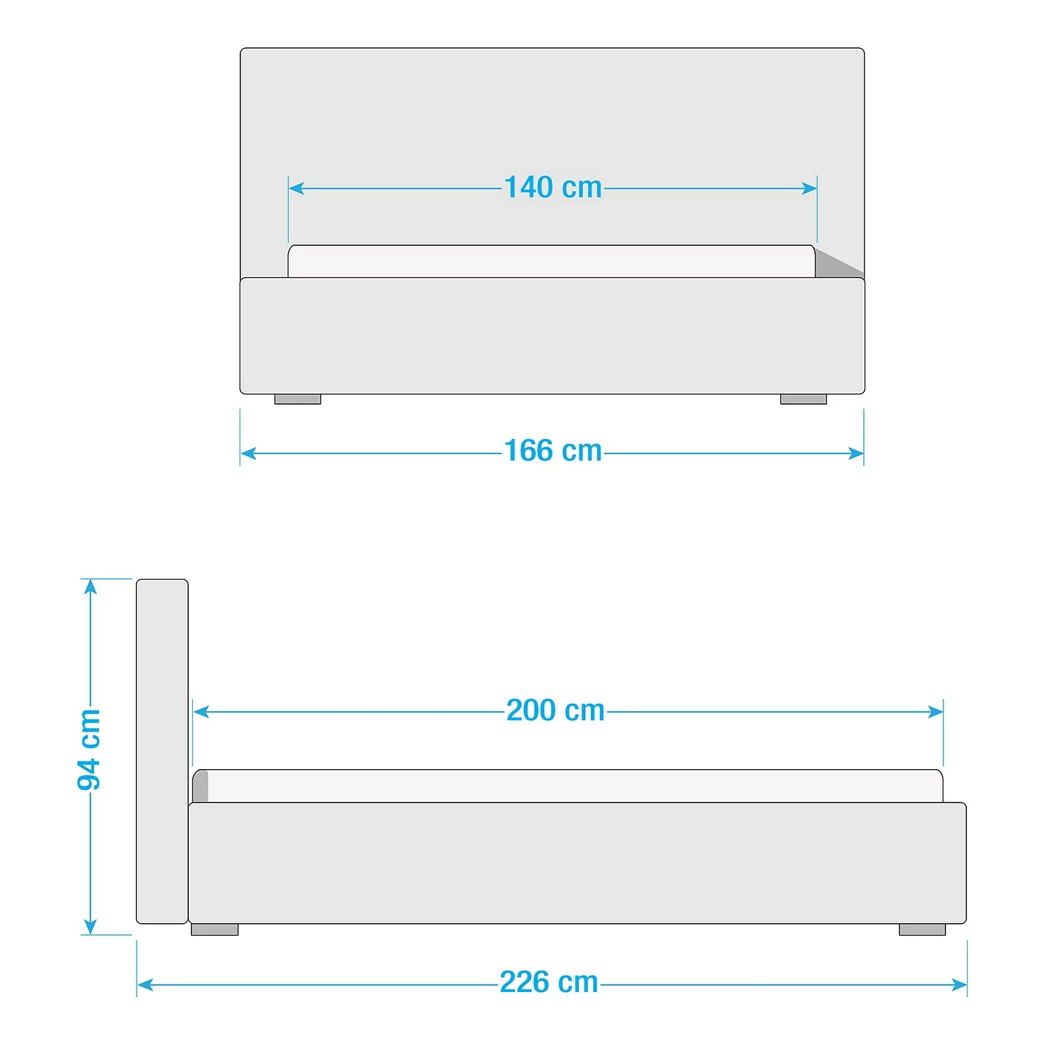 Studio Copenhagen Polsterbett Shabby Echtleder - Ocker - 140 x 200cm – Bild 9