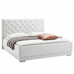 Meise.möbel Polsterbett Pisa Kunstleder - Weiß - 160 x 200cm