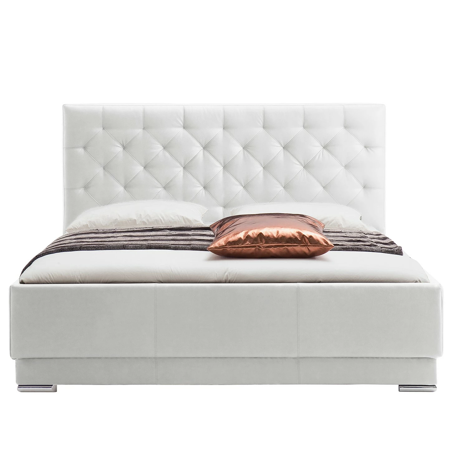 Meise.möbel Polsterbett Pisa Kunstleder - Weiß - 160 x 200cm – Bild 3