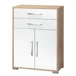 Maja Möbel Kommode Merit - Hochglanz Weiß / Eiche Sonoma Dekor