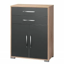 Maja Möbel Kommode Merit - Hochglanz Grau / Eiche Sonoma Dekor