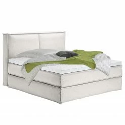 Boxspringbett Kinx - Stoff KINX: Weiß - 180 x 200cm - H2 - 130 cm
