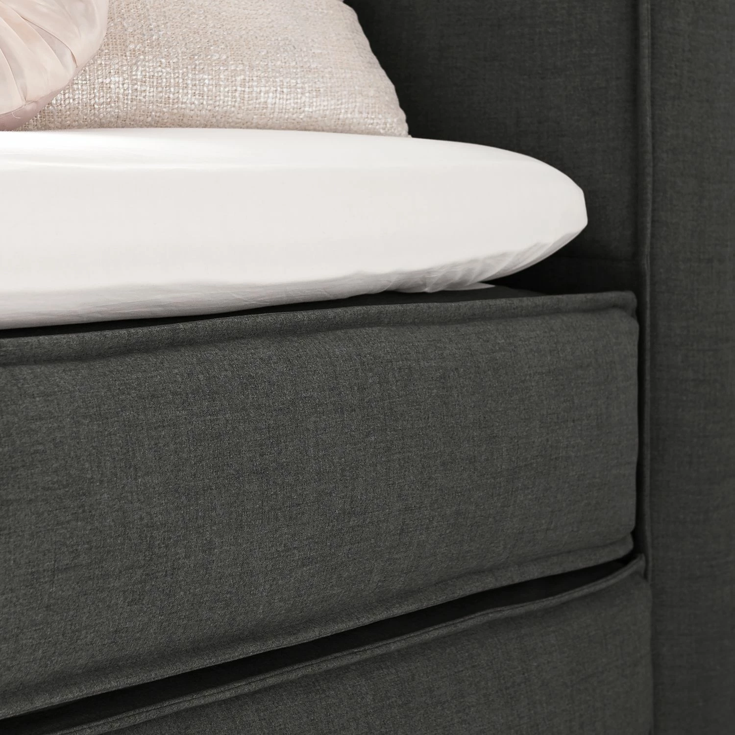 Boxspringbett Kinx - Stoff KINX: Anthrazit - 180 x 200cm - H2 - 130 cm – Bild 16