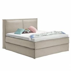 Boxspringbett Kinx - Stoff KINX: Beige - 180 x 200cm - H2 - 130 cm