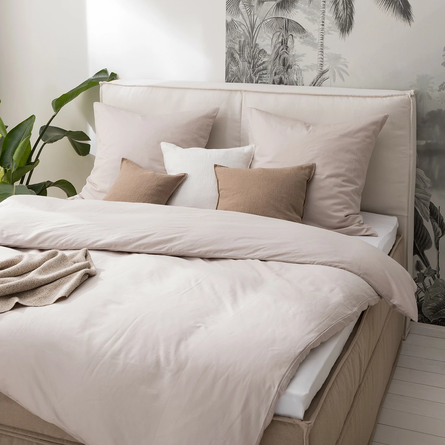 Boxspringbett Kinx - Stoff KINX: Beige - 180 x 200cm - H2 - 130 cm – Bild 6