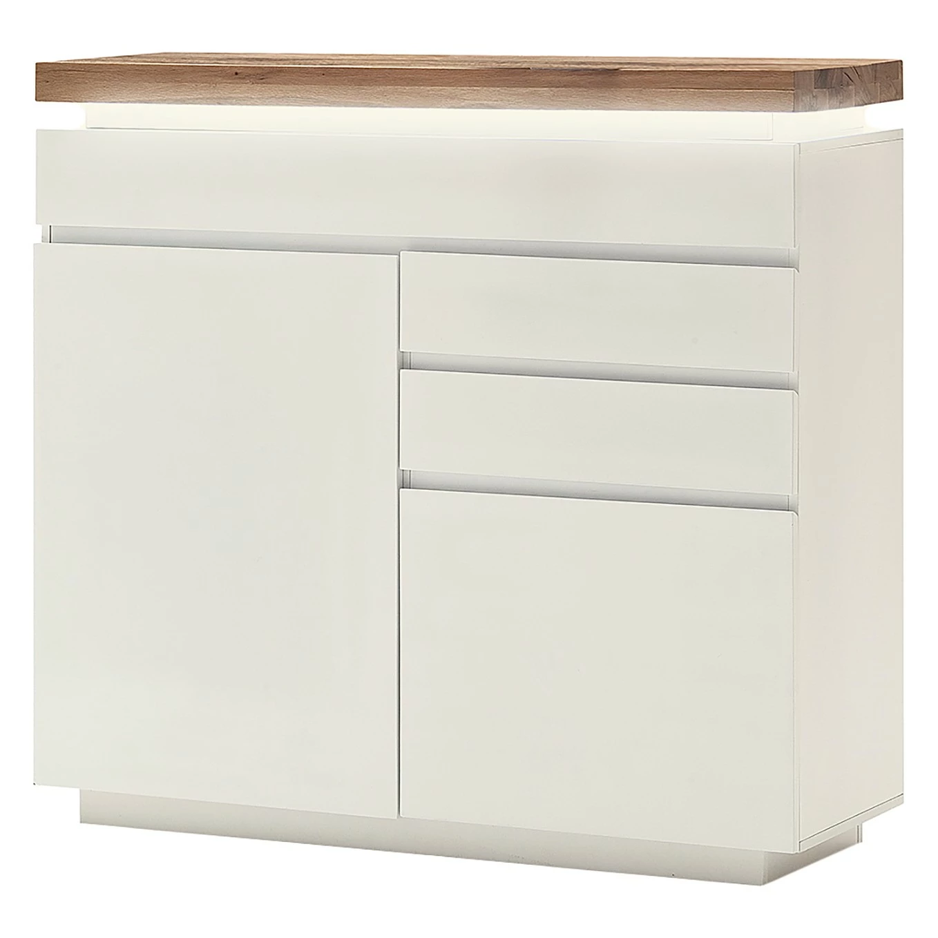 Fredriks Kommode Roble I - Inkl. Beleuchtung - Eiche / Matt Weiß