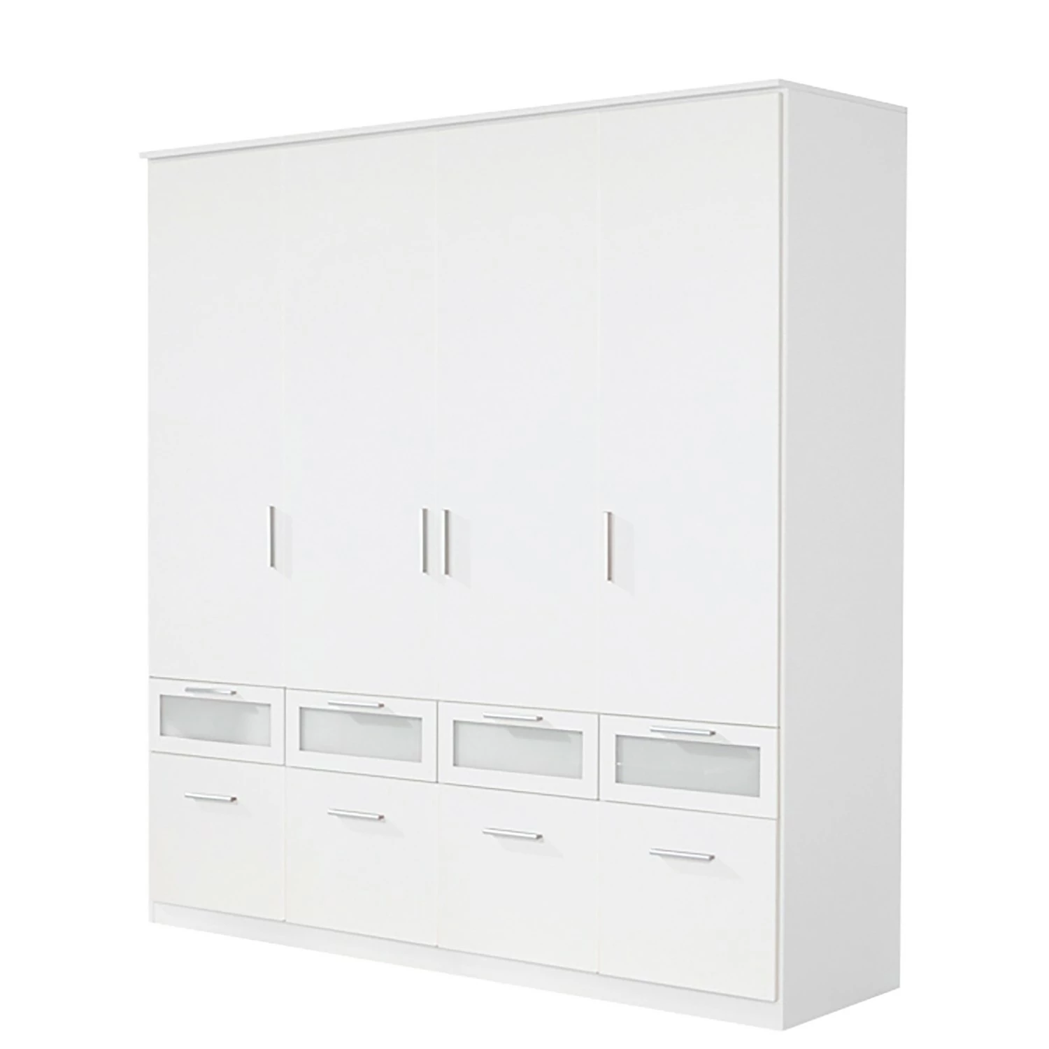 Rauch Blue Drehtüren-/Kombischrank Bochum - Alpinweiß/Milchglas - Schrankbreite 181 cm, 4-türig