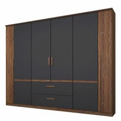 Rauch Orange Drehtürenschrank Bernau - Dunkelbraun / Anthrazit - Breite: 226 cm