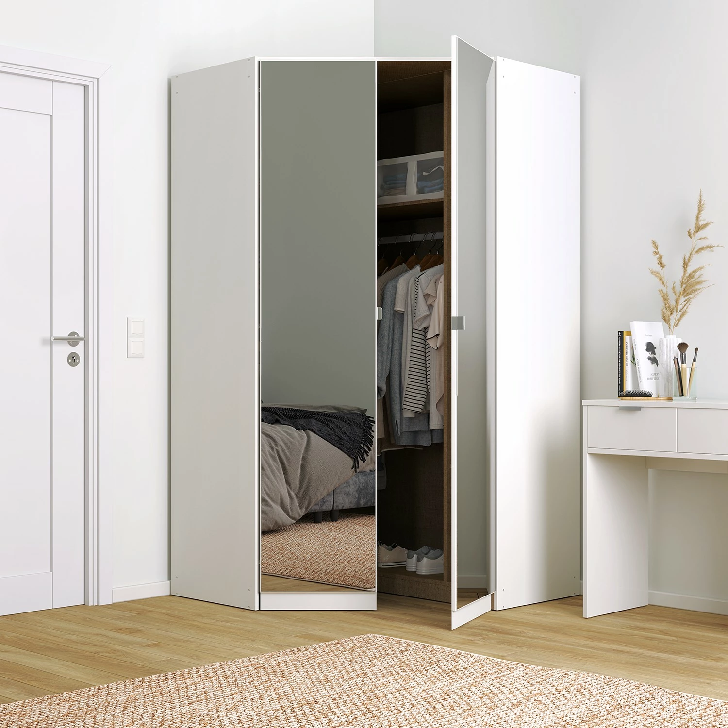 Eckschrank KiYDOO II - Alpinweiß - Höhe: 210 cm – Bild 3