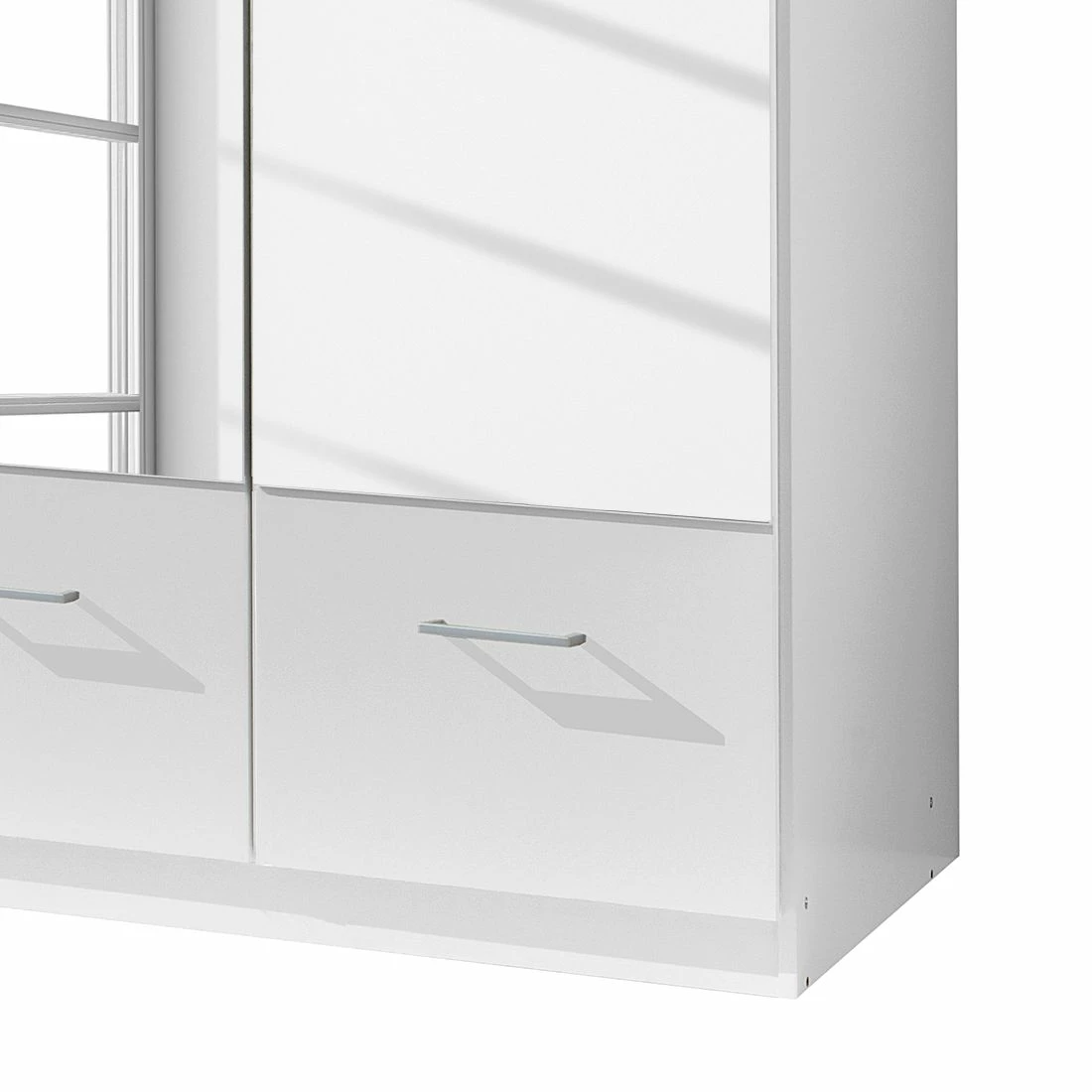 Wimex Drehtürenschrank Rajmi (mit Spiegel) - AlpinWeiß - Schrankbreite: 135 cm - 3-türig – Bild 2