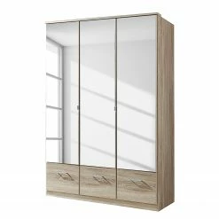 Wimex Drehtürenschrank Rajmi (mit Schubladen) - Eiche Sägerau Dekor - Schrankbreite: 135 cm - 3-türig - 3 Schubladen