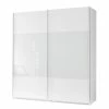 Schwebetürenschrank Marla - Alpinweiß / Glas Weiß