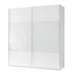Schwebetürenschrank Marla - Alpinweiß / Glas Weiß