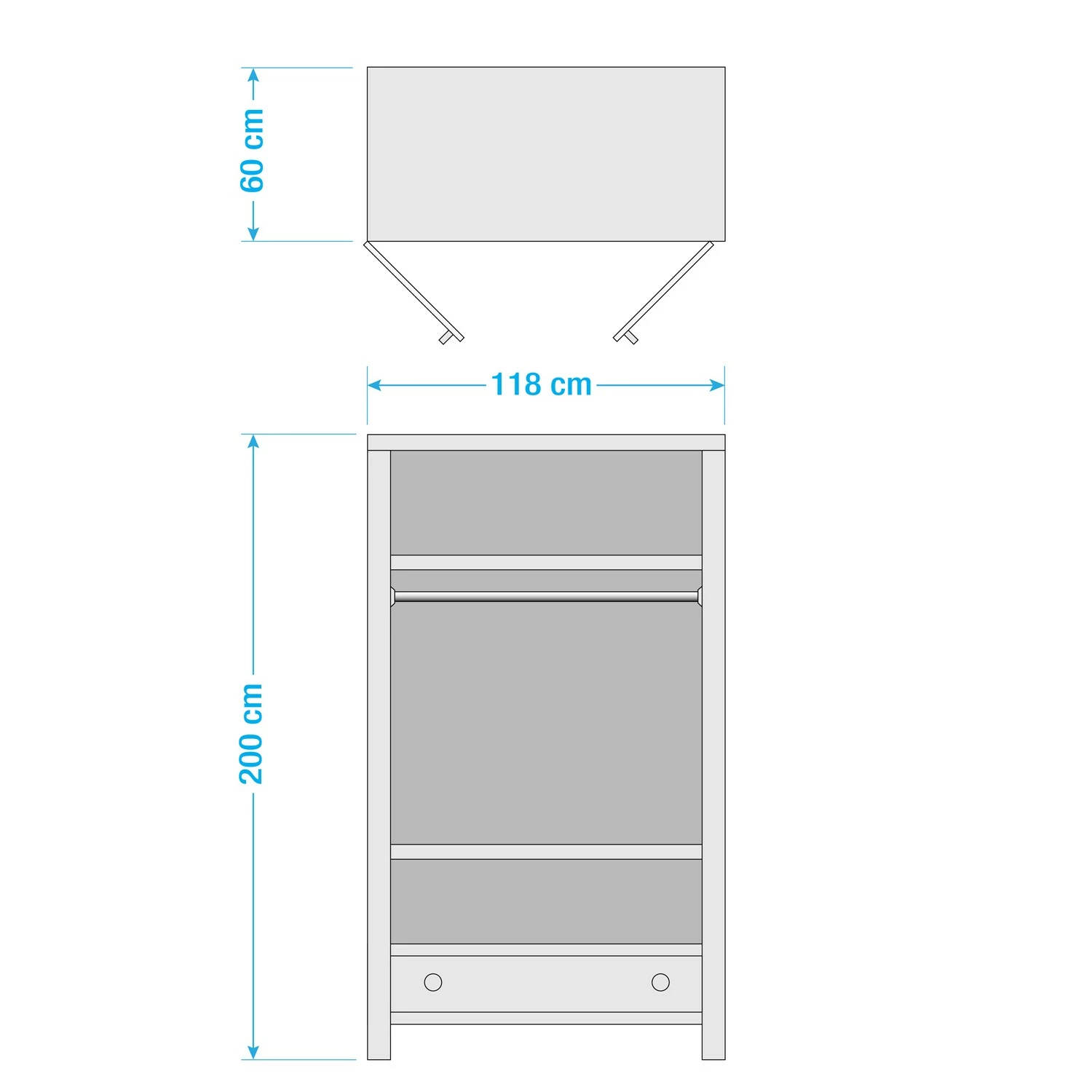 Wolf-Möbel Drehtürenschrank Goa - Akazie massiv - Akazie Braun – Bild 9