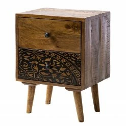 Ars manufacti Nachtkommode Rygge - Mango massiv - Mango / Schwarz