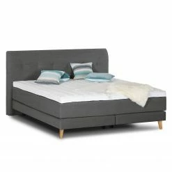 Mørteens Boxspringbett Mälby - Anthrazit - 200 x 200cm