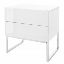 Fredriks Nachtkommode Nola II - Weiß, hochglanz - 2