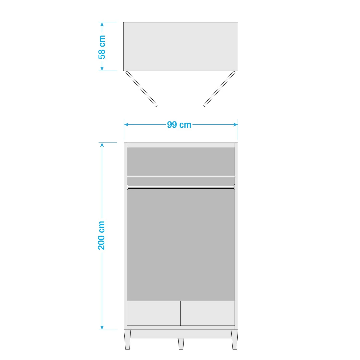 Mørteens Drehtürenschrank Sunndal - Weiß / Eiche Hell – Bild 7