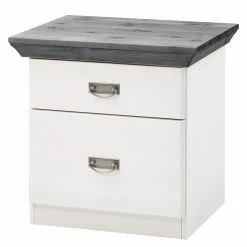 Maison Belfort Nachtkommode Bergen - Kiefer Weiß / Kiefer Grau