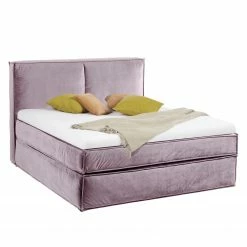 Boxspringbett Kinx - Samt Fraya: Mauve - 180 x 200cm - H2 - 130 cm