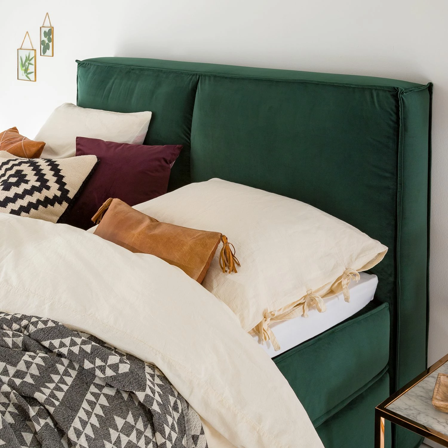 Boxspringbett Kinx - Samt Fraya: Teichgrün - 180 x 200cm - H2 - 130 cm – Bild 13