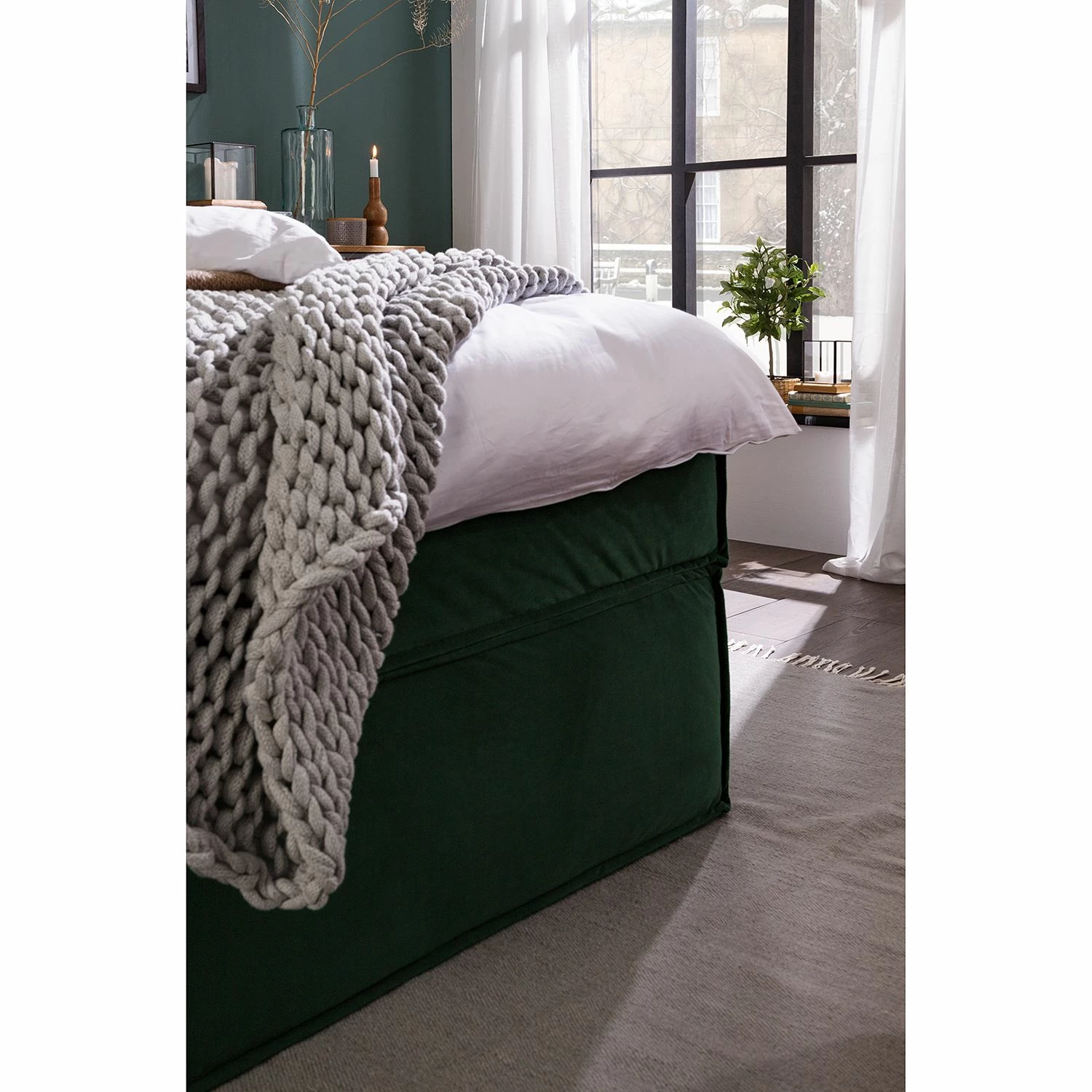 Boxspringbett Kinx - Samt Fraya: Teichgrün - 180 x 200cm - H2 - 130 cm – Bild 14