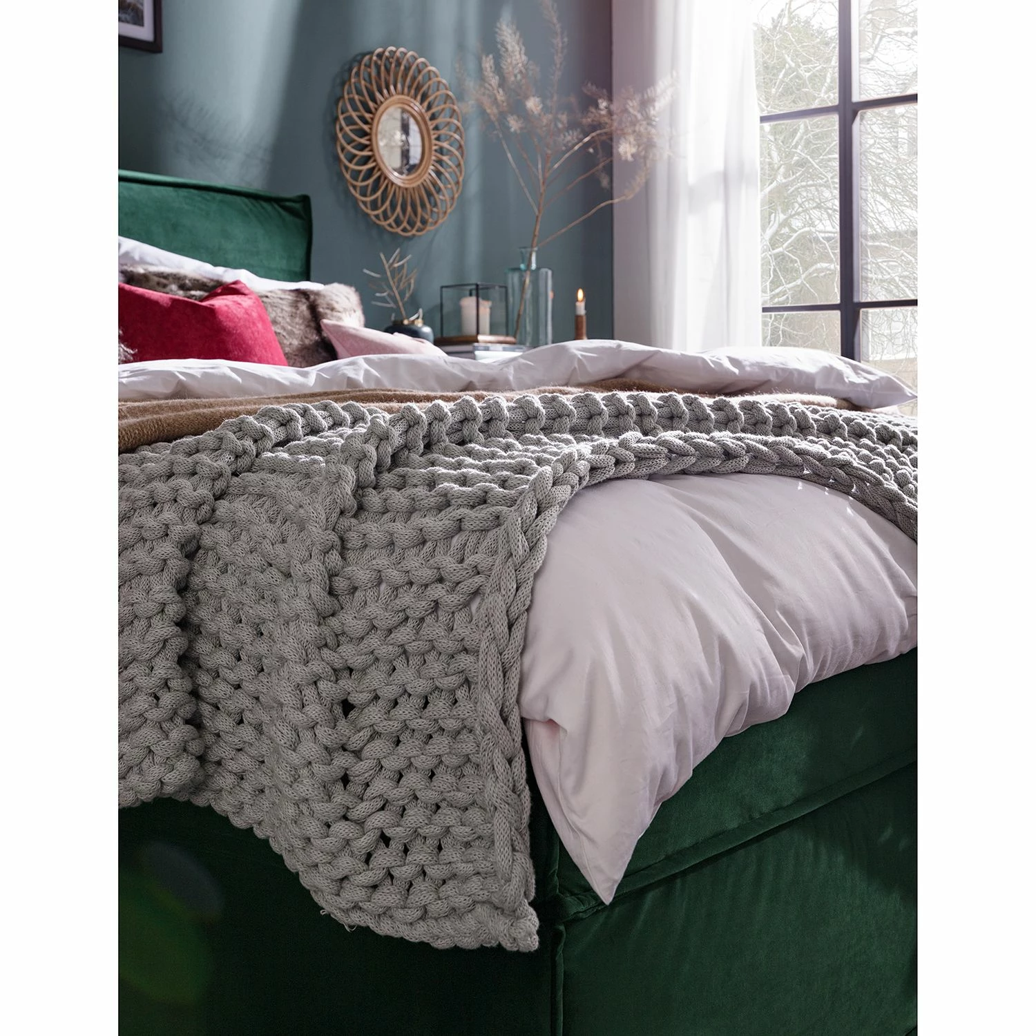 Boxspringbett Kinx - Samt Fraya: Teichgrün - 180 x 200cm - H2 - 130 cm – Bild 18