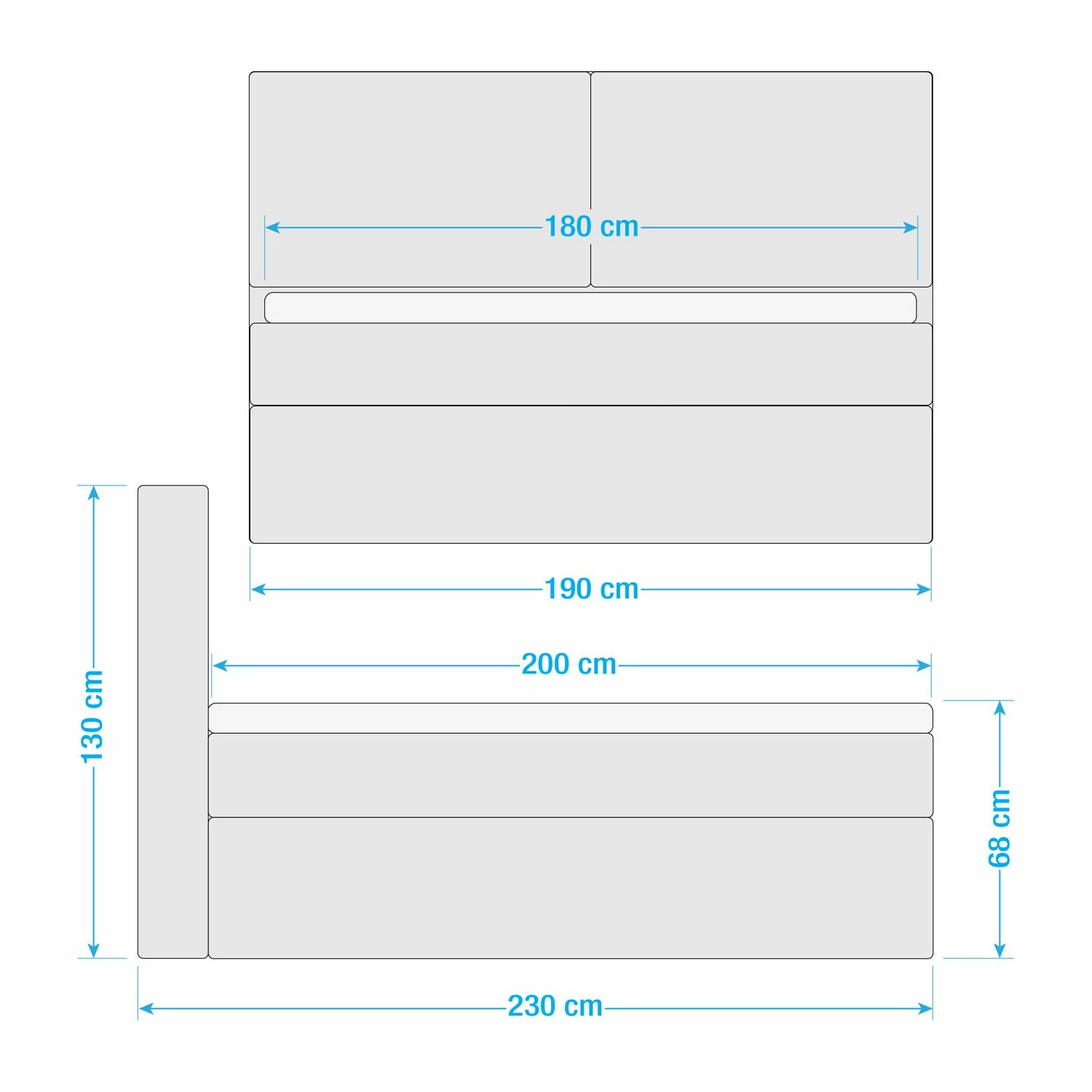 Boxspringbett Kinx - Samt Fraya: Teichgrün - 180 x 200cm - H2 - 130 cm – Bild 21
