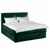 Boxspringbett Kinx - Samt Fraya: Teichgrün - 180 x 200cm - H2 - 130 cm