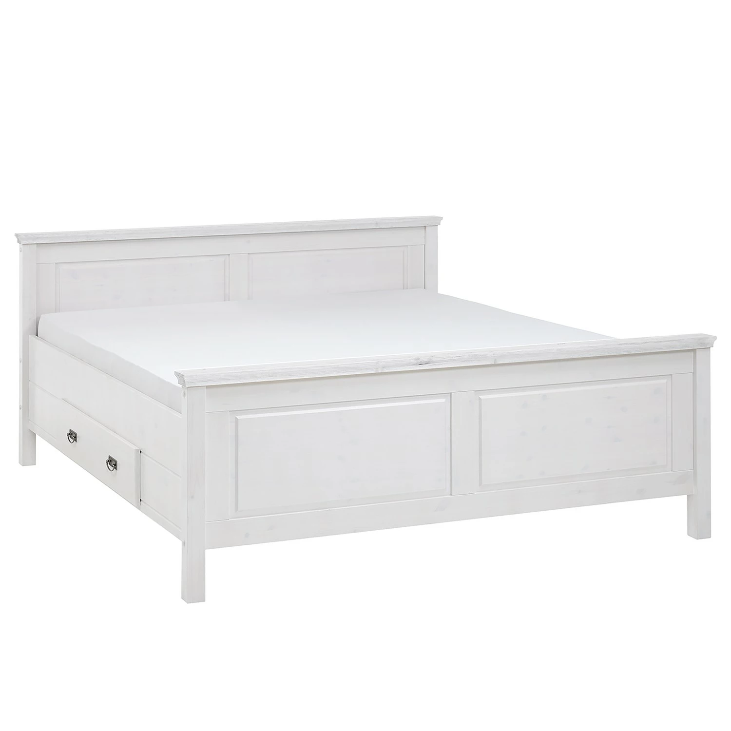 Maison Belfort Massivholzbett Bergen - Kiefer Weiß - 200 x 200cm – Bild 3