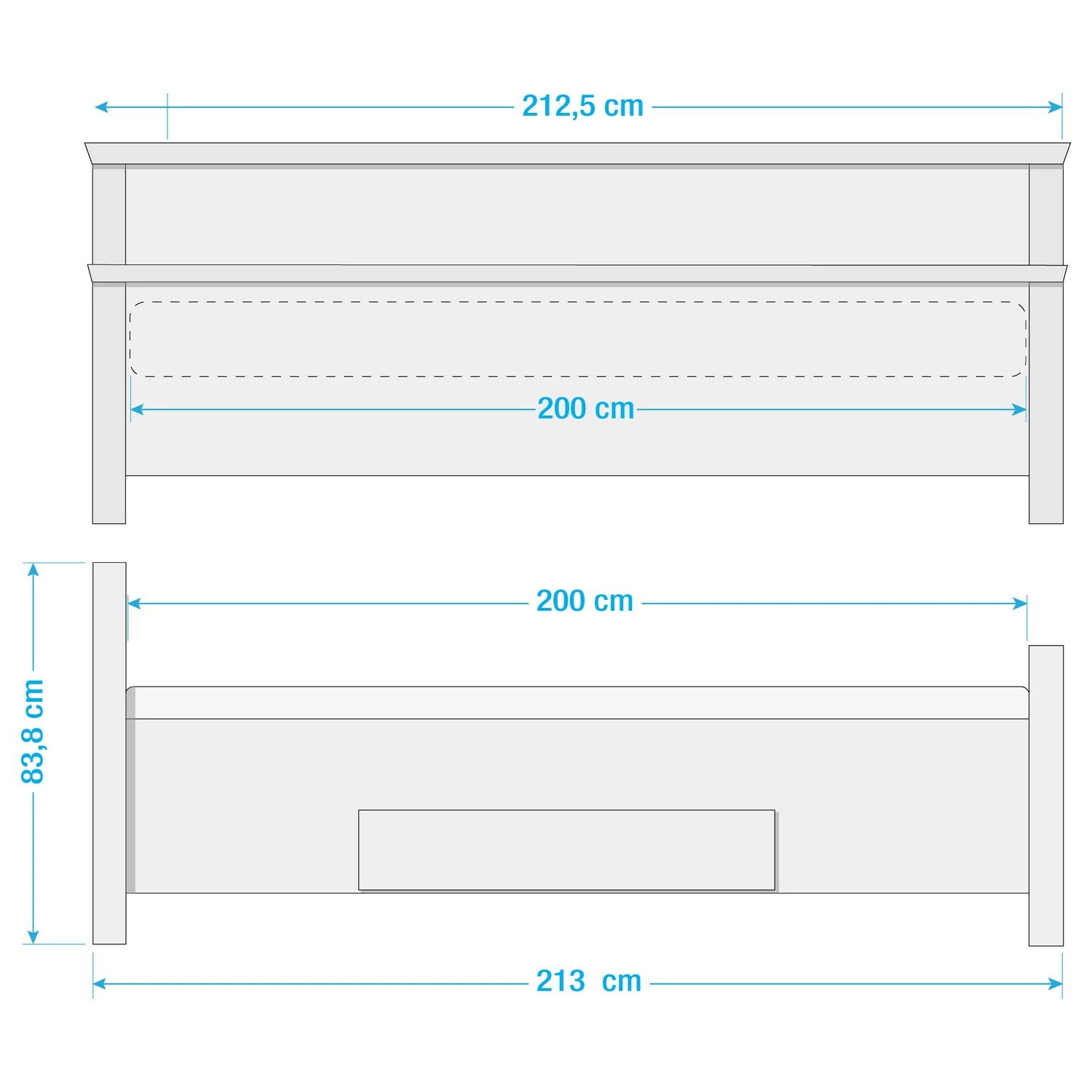 Maison Belfort Massivholzbett Bergen - Kiefer Weiß - 200 x 200cm – Bild 9