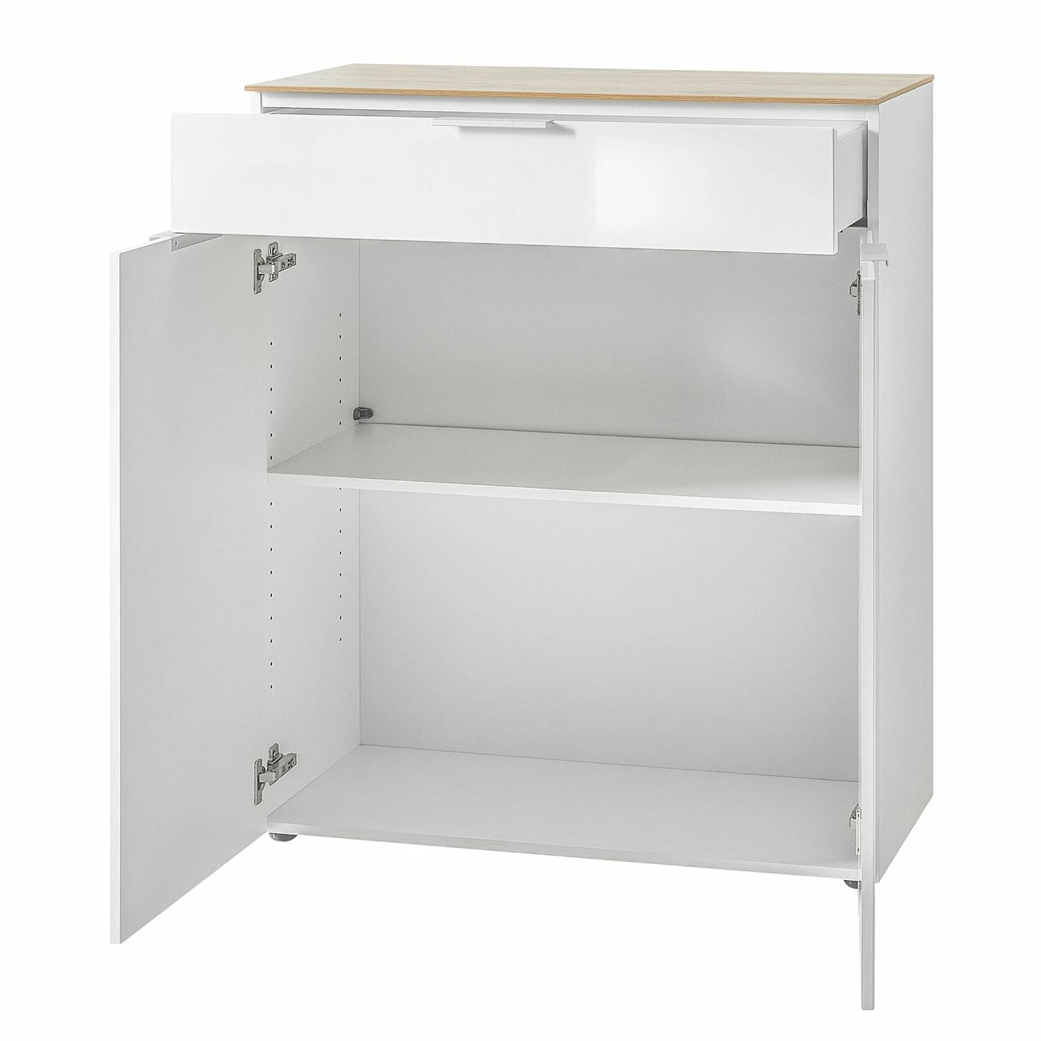 Germania Kommode Cetano - Hochglanz Weiß / Eiche Navarra Dekor – Bild 3