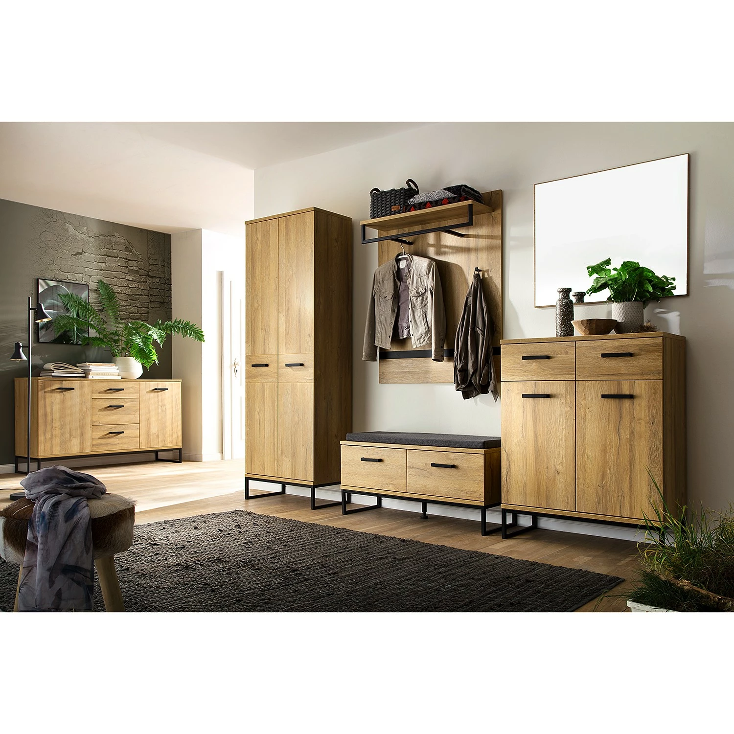 Red Living Kommode Krokby II - Eiche Grandson Dekor / Schwarz – Bild 2