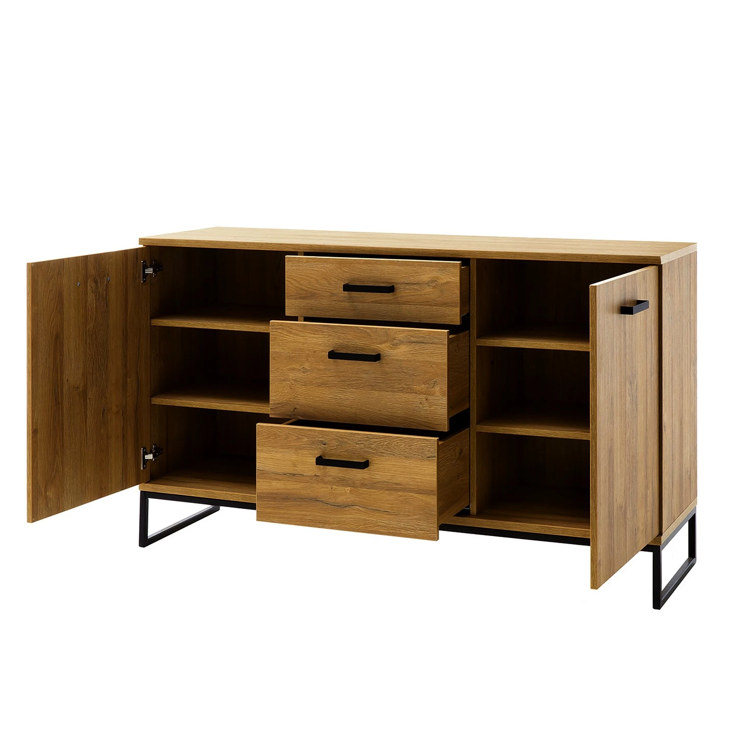 Red Living Kommode Krokby II - Eiche Grandson Dekor / Schwarz – Bild 3