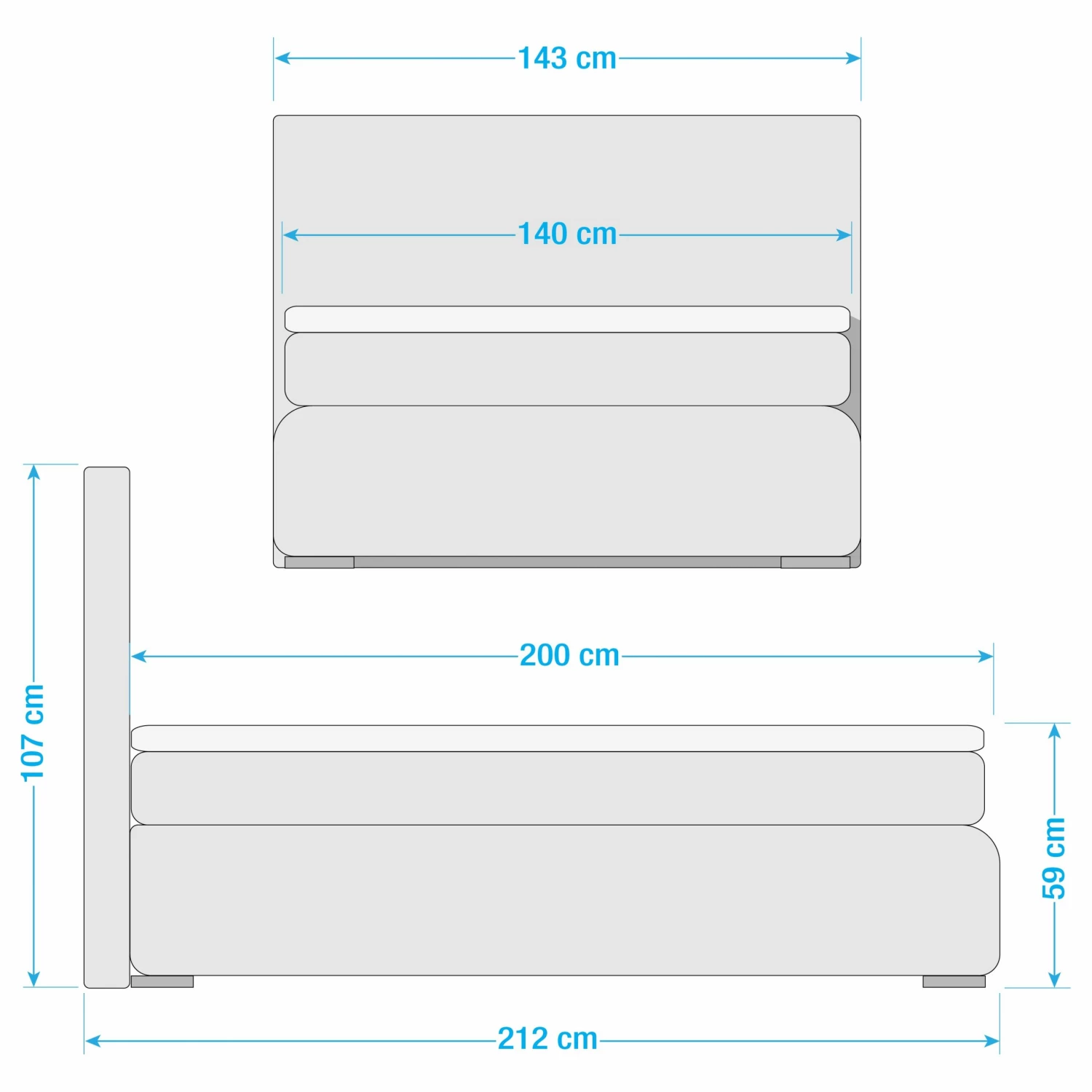 Fredriks Boxspringbett Malm - Antiklederoptik - Dunkelbraun - 140 x 200cm – Bild 4