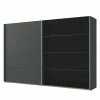Wimex Schwebetürenschrank Easy Plus I - Graphit / Glas Schwarz - Höhe: 210 cm - Breite: 225 cm