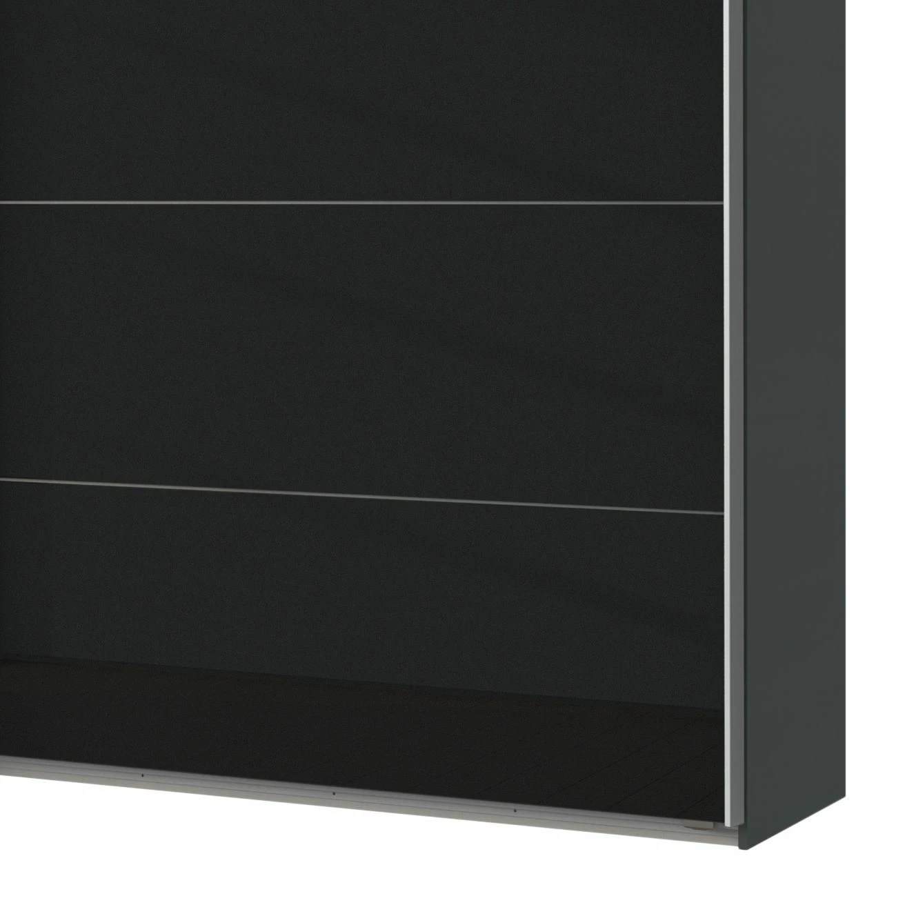 Wimex Schwebetürenschrank Easy Plus I - Graphit / Glas Schwarz - Höhe: 210 cm - Breite: 225 cm – Bild 3
