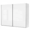 Wimex Schwebetürenschrank Easy Plus I - Polarweiß / Weißglas - Höhe: 210 cm - Breite: 225 cm