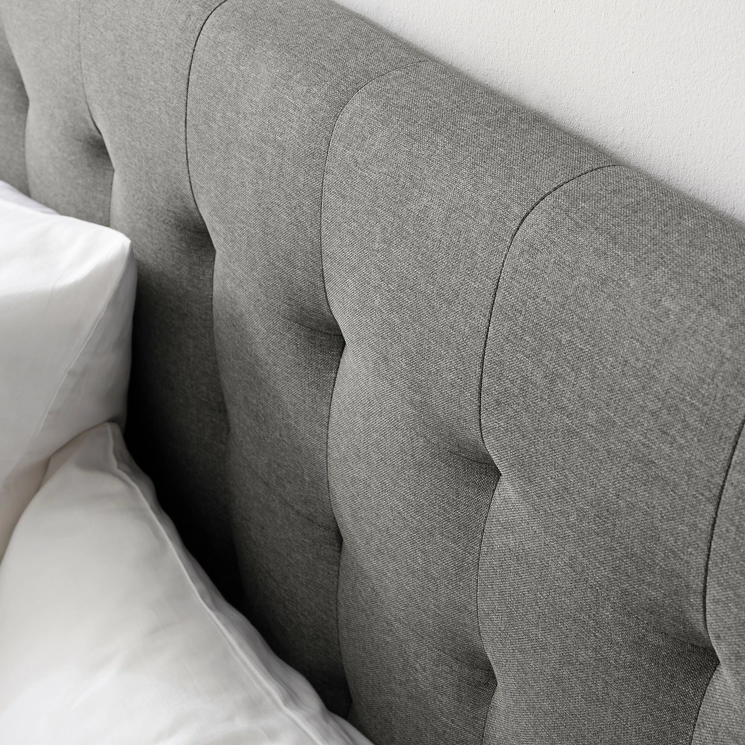 Mørteens Polsterbett Almonte - Webstoff / Gummibaum massiv - Hellgrau – Bild 8