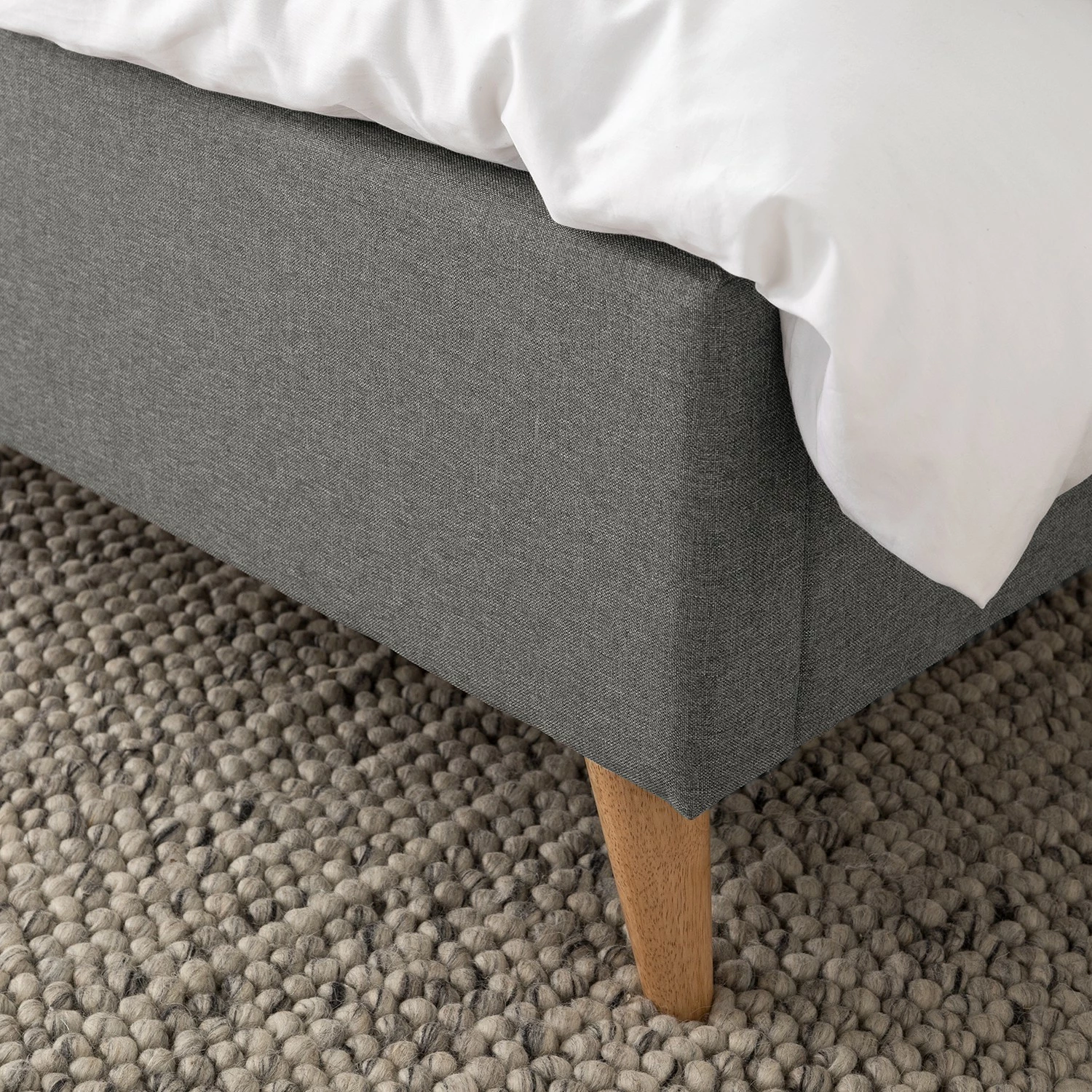 Mørteens Polsterbett Almonte - Webstoff / Gummibaum massiv - Hellgrau – Bild 11