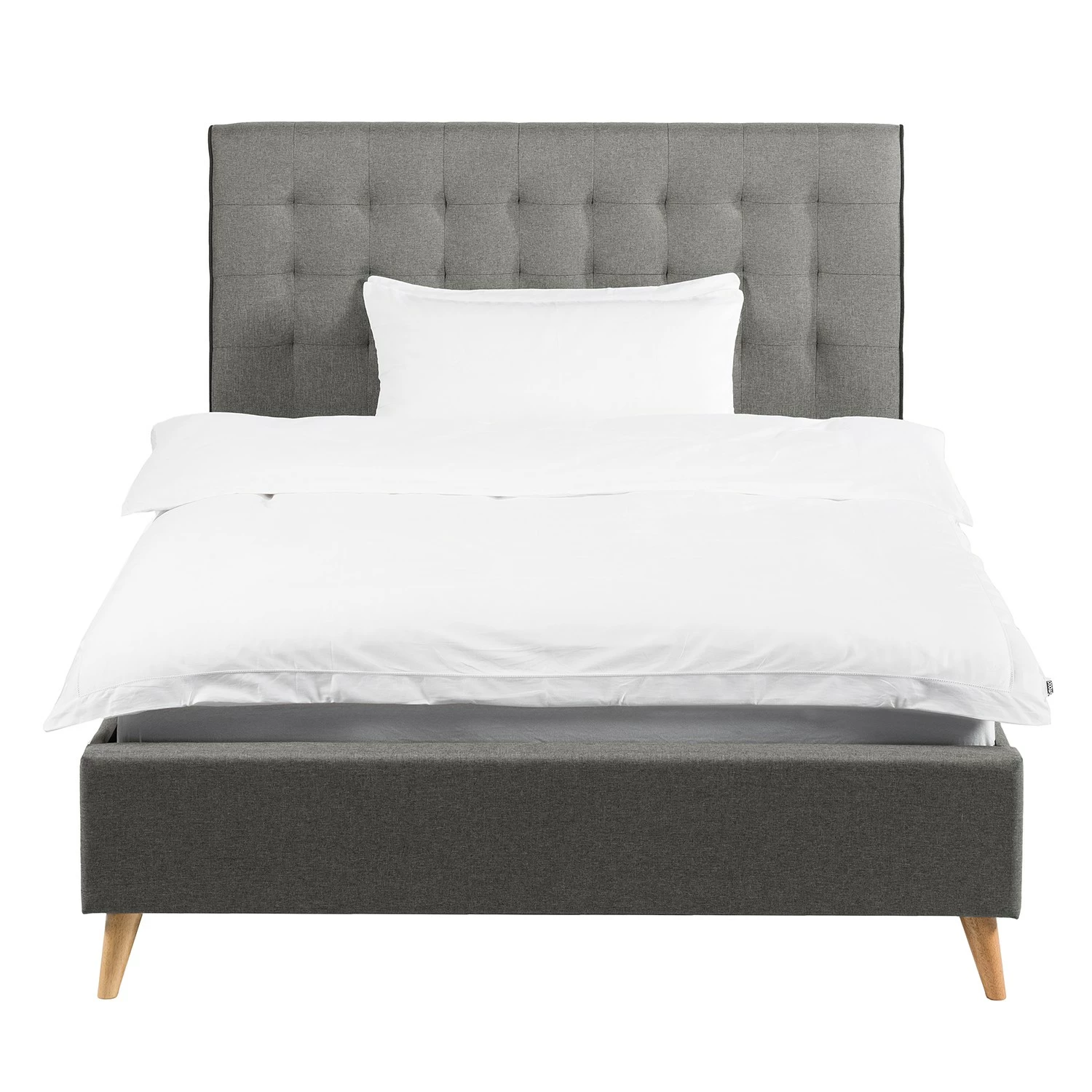 Mørteens Polsterbett Almonte - Webstoff / Gummibaum massiv - Hellgrau – Bild 5