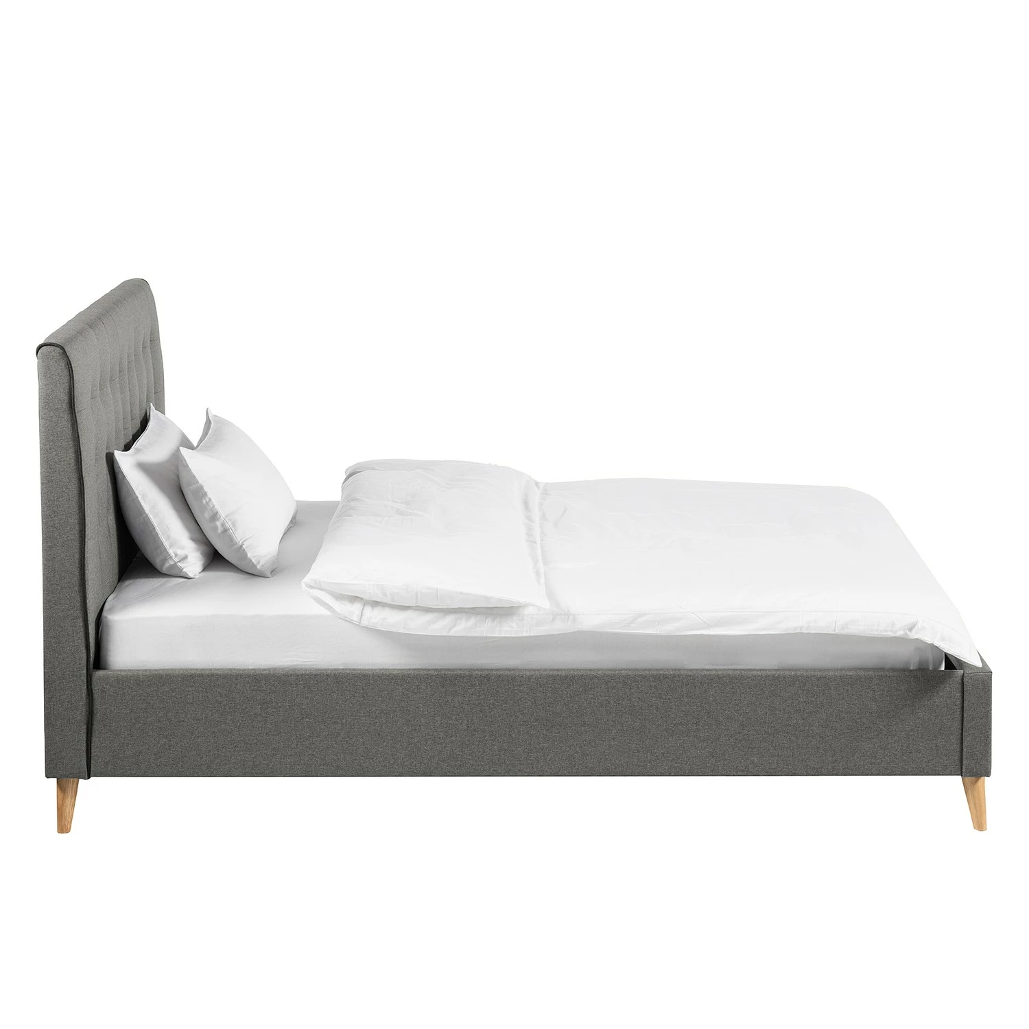 Mørteens Polsterbett Almonte - Webstoff / Gummibaum massiv - Hellgrau – Bild 4