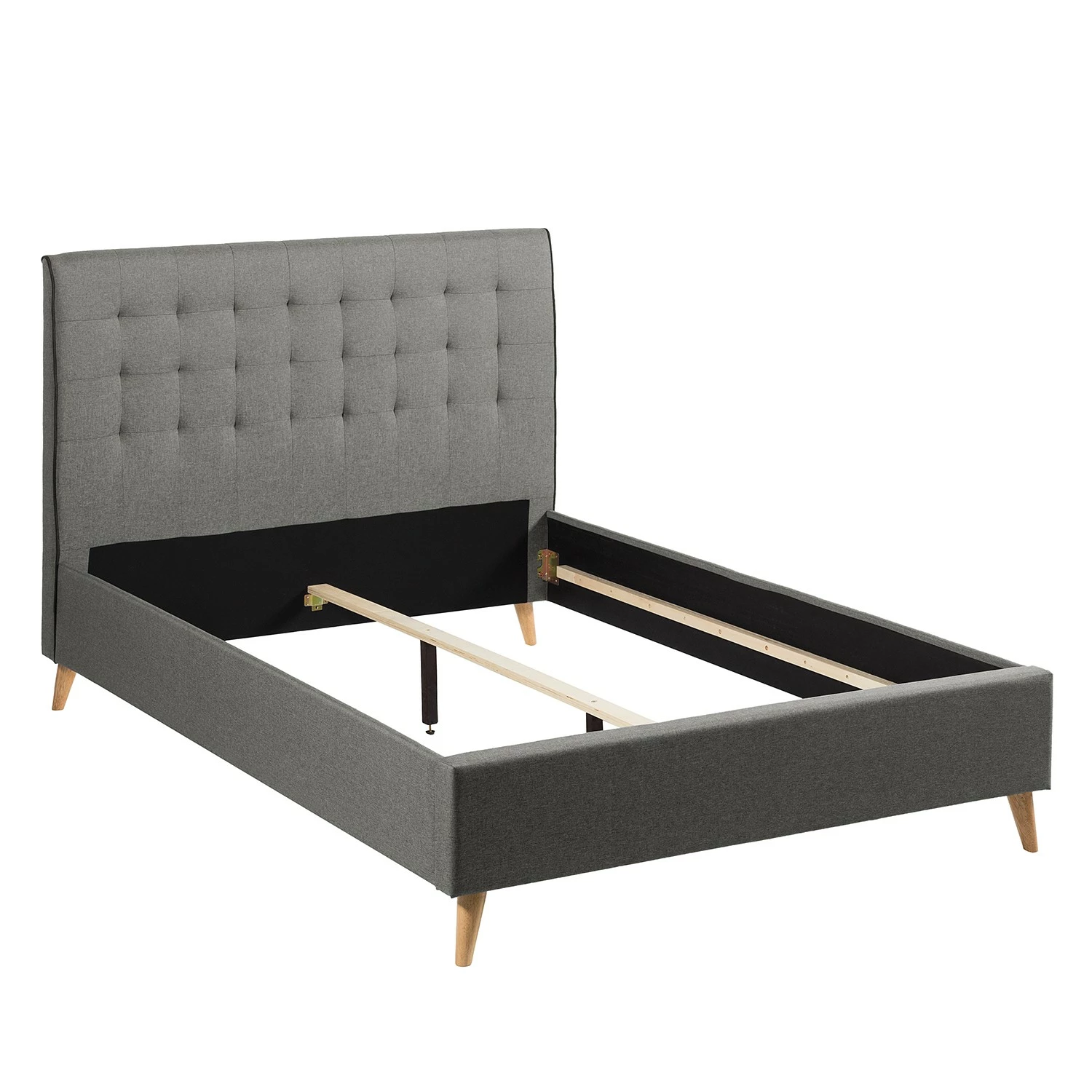 Mørteens Polsterbett Almonte - Webstoff / Gummibaum massiv - Hellgrau – Bild 6