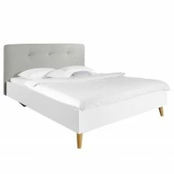 Bett SKØP V - Hellgrau / Weiß - 140 x 200cm