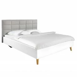 Bett SKØP IX - Hellgrau / Weiß - 140 x 200cm