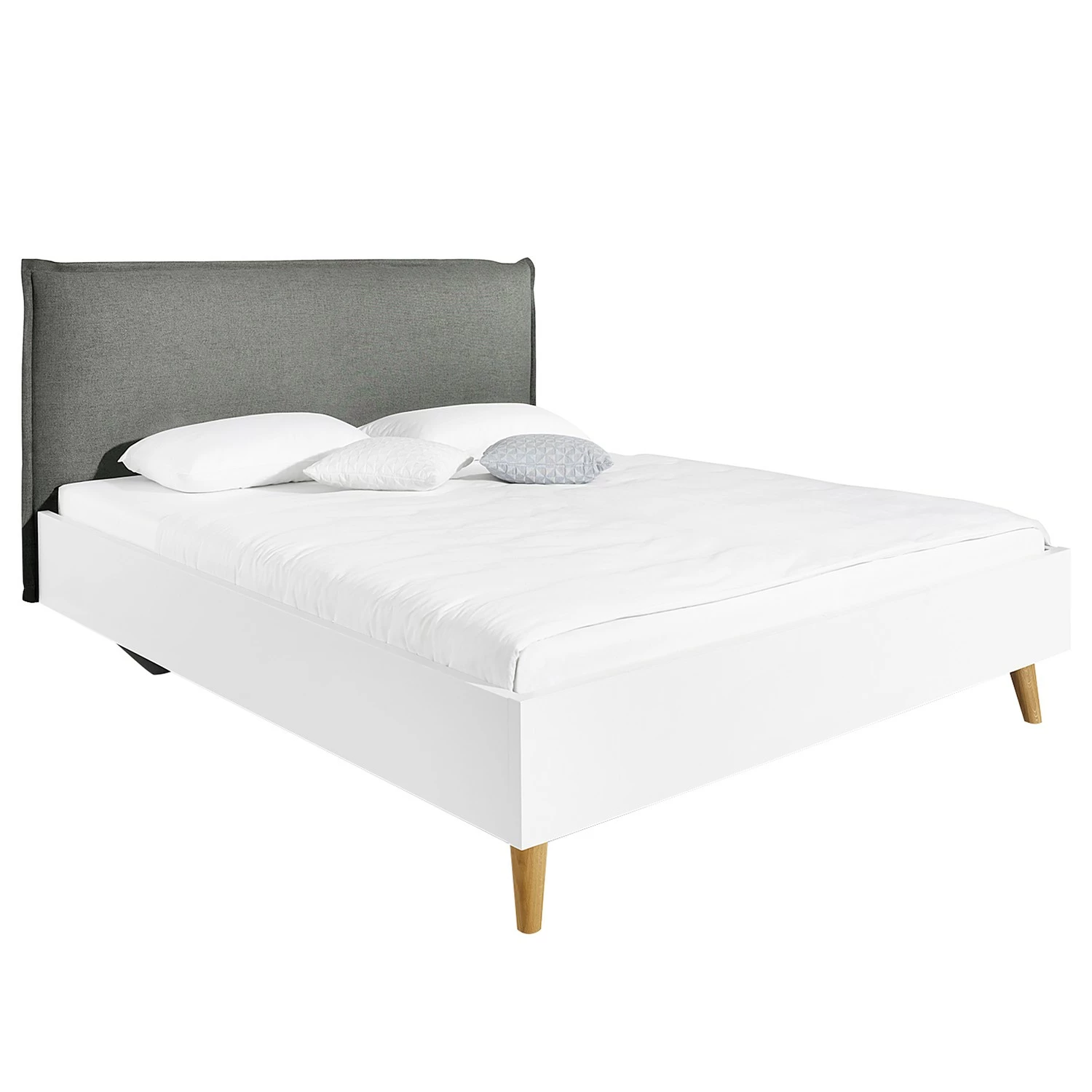 Bett SKØP I - Dunkelgrau / Weiß - 160 x 200cm